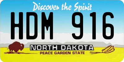 ND license plate HDM916
