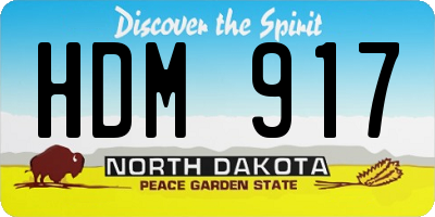 ND license plate HDM917