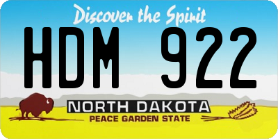 ND license plate HDM922