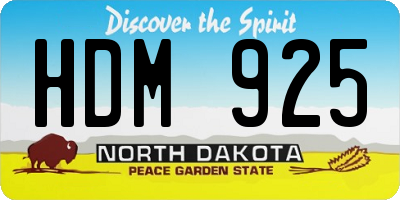 ND license plate HDM925