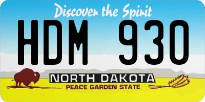 ND license plate HDM930