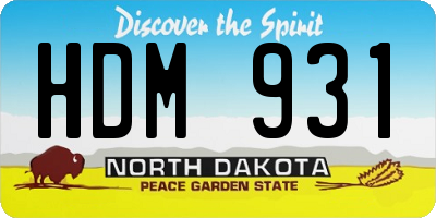 ND license plate HDM931