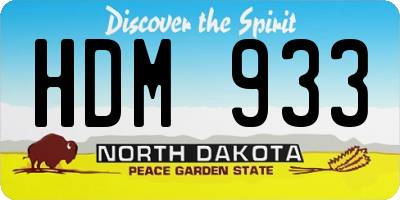 ND license plate HDM933
