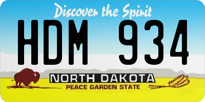 ND license plate HDM934