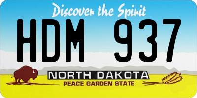 ND license plate HDM937