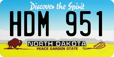 ND license plate HDM951