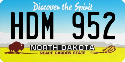 ND license plate HDM952