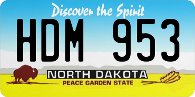 ND license plate HDM953