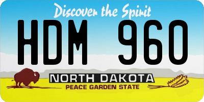 ND license plate HDM960