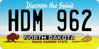 ND license plate HDM962
