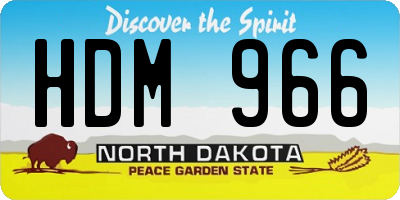 ND license plate HDM966