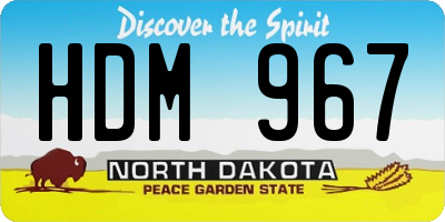 ND license plate HDM967