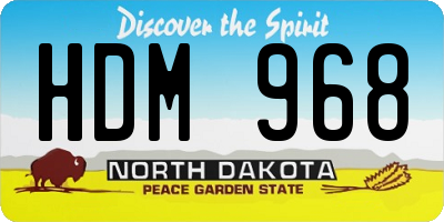 ND license plate HDM968