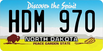 ND license plate HDM970