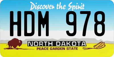 ND license plate HDM978