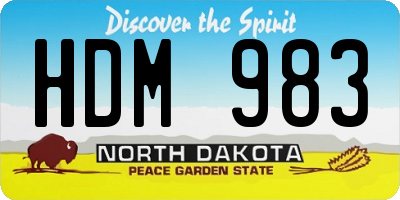 ND license plate HDM983