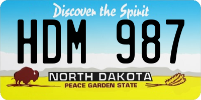 ND license plate HDM987