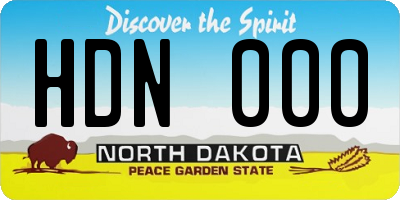 ND license plate HDN000