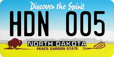 ND license plate HDN005
