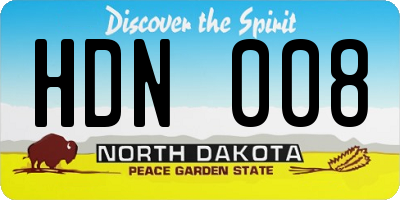 ND license plate HDN008