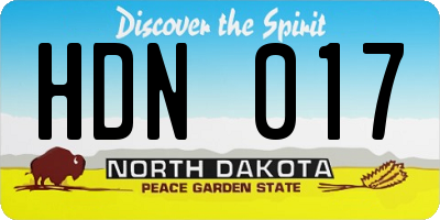 ND license plate HDN017