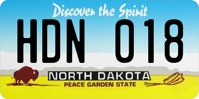 ND license plate HDN018