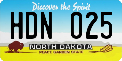 ND license plate HDN025