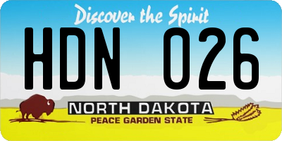 ND license plate HDN026