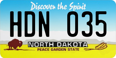 ND license plate HDN035