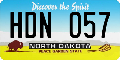 ND license plate HDN057