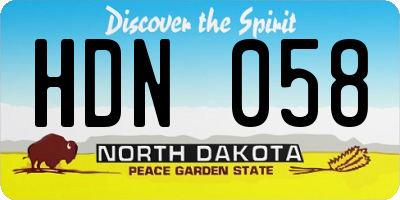 ND license plate HDN058