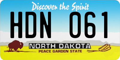 ND license plate HDN061
