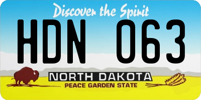 ND license plate HDN063