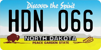 ND license plate HDN066