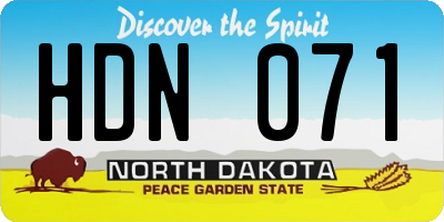 ND license plate HDN071