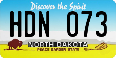 ND license plate HDN073