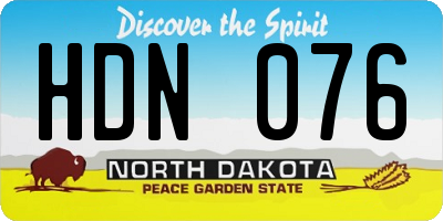 ND license plate HDN076
