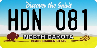 ND license plate HDN081
