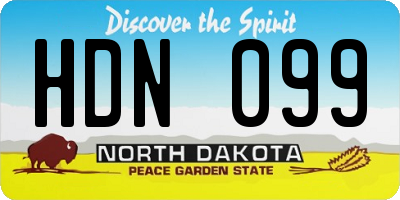 ND license plate HDN099