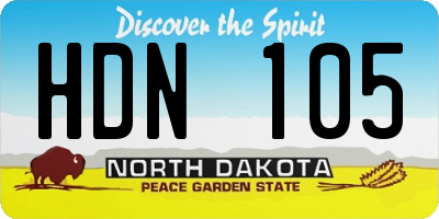 ND license plate HDN105