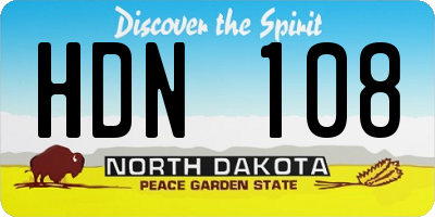 ND license plate HDN108