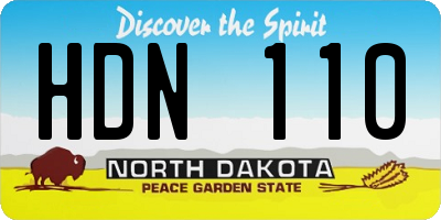ND license plate HDN110