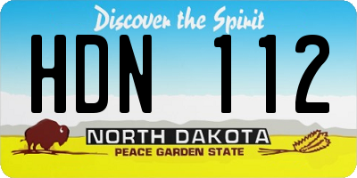 ND license plate HDN112