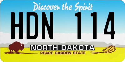 ND license plate HDN114