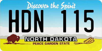 ND license plate HDN115