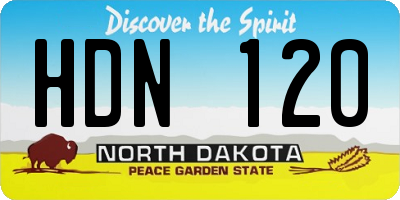 ND license plate HDN120