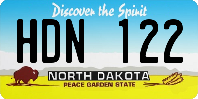 ND license plate HDN122