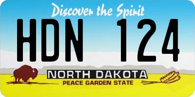 ND license plate HDN124