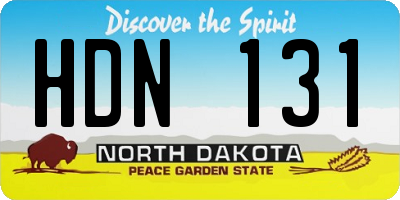ND license plate HDN131