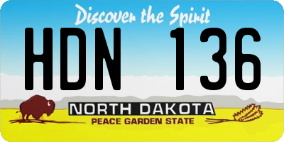ND license plate HDN136